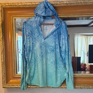Realtree Fishing Blue & Green Floral Hooded Top - Size XL
